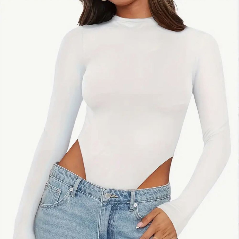 High rise white body suit